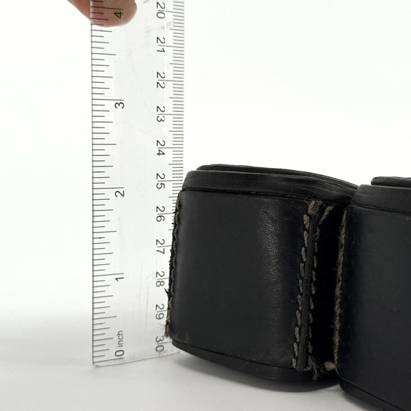 Wesley and Co Leather Sandals Size 6 Square Toe Block Heel Minimal Y2K Brazil - Picture 8 of 9